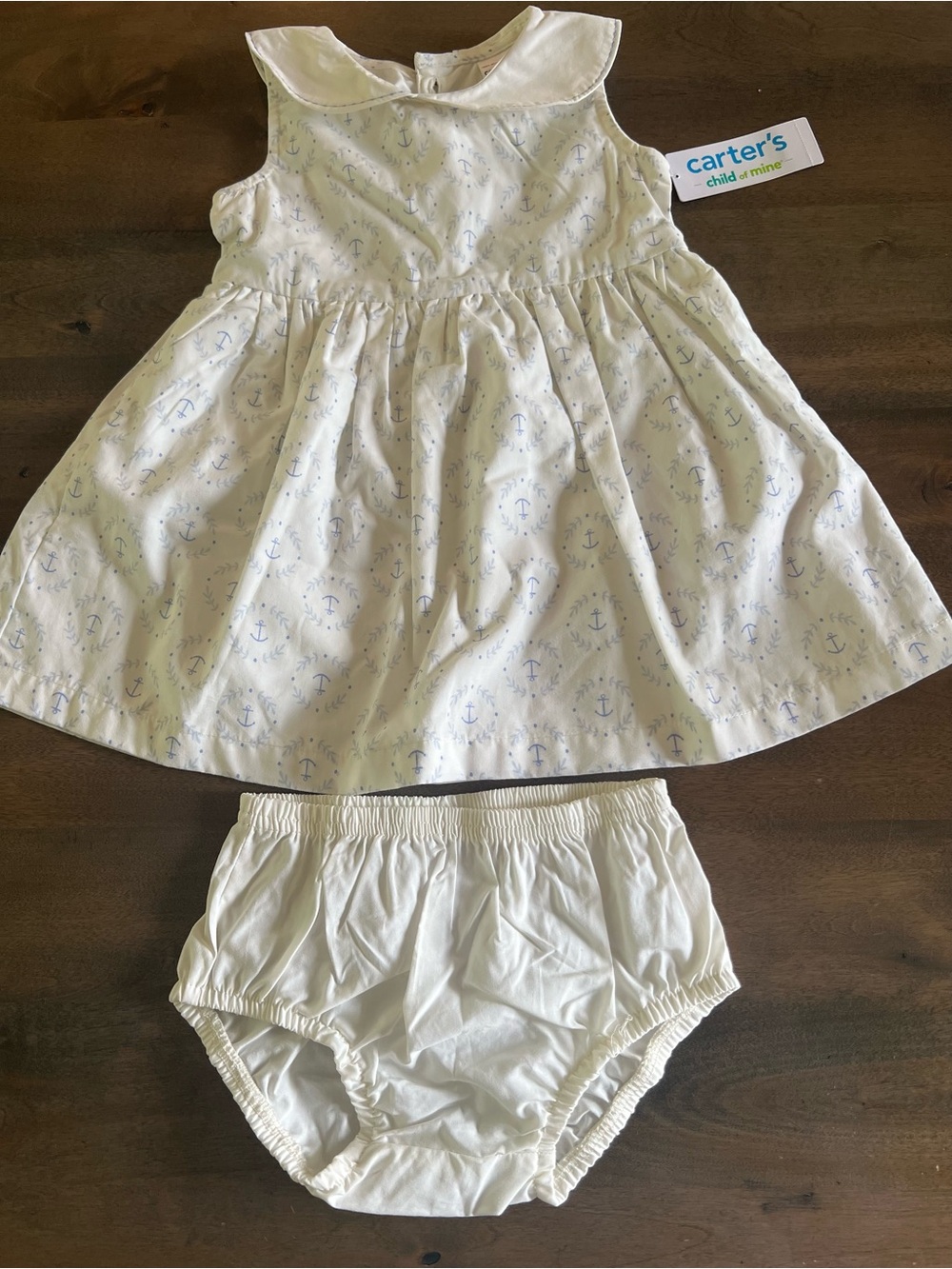 NWT Carter’s Child of Mine 18M Anchor Print Dress & Bloomer Set